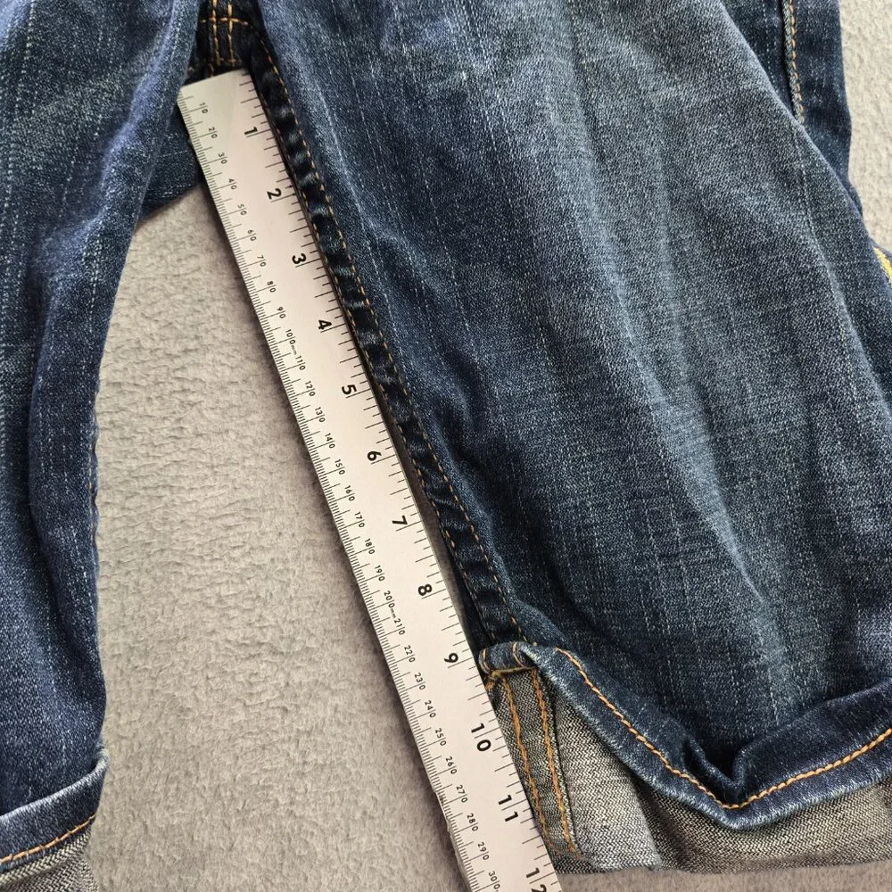 True Religion Men‎ Jean Shorts 31 Blue Denim Cuffed Medium Wash 12